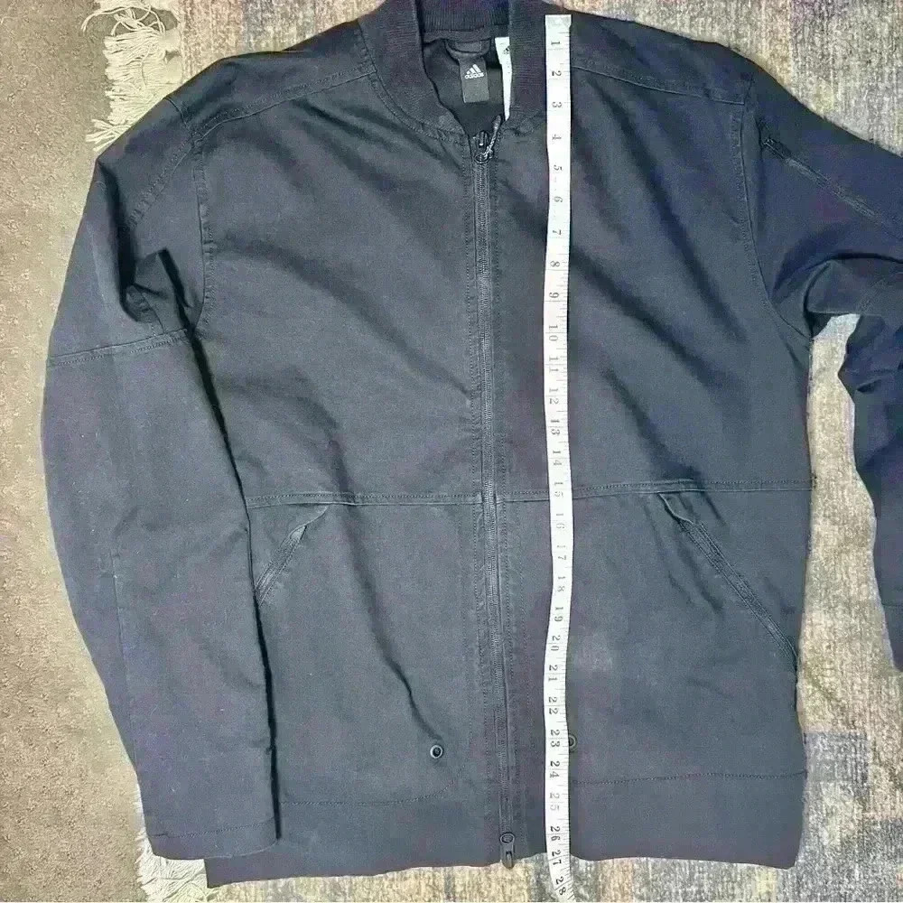 Adidas Men’s Black Bomber Jacket with Adidas Logo on Back Size Medium - Picture 11 of 13